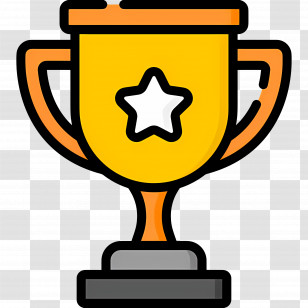 Trophy Cup - Cartoon Yellow Trophy With Star Transparent PNG