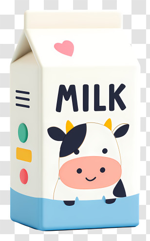 Milk Carton - Cute Milk Carton With Cow Transparent PNG
