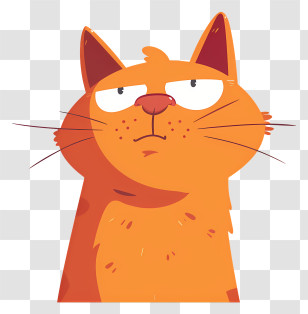 Cute Cat - Grumpy Orange Cat Cartoon Transparent PNG