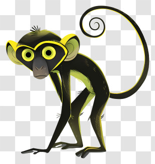 Monkey - Cartoon Monkey With Big Eyes Transparent PNG