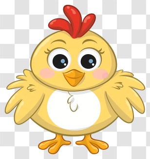 Chicken Cartoon - Cute Yellow Chicken Cartoon Illustration Transparent PNG