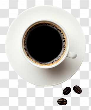 Black Coffee - Coffee Cup With Black Coffee And Coffee Beans Transparent PNG