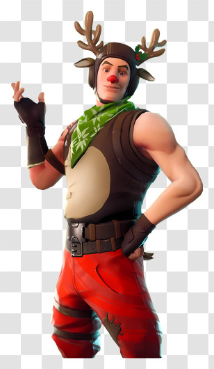 Fortnite - Festive Reindeer Costume Character Transparent PNG