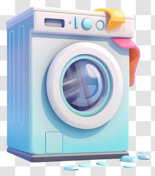 Laundry Machine - Colorful Cartoon Washing Machine Illustration Transparent PNG