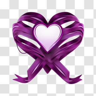 Purple Heart Day - Purple Ribbon Heart For Decorative Purposes Transparent PNG