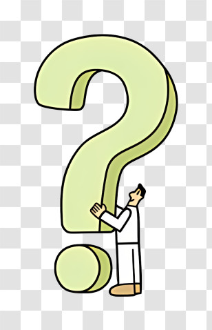 Icon - Man Holding Large Question Mark Transparent PNG