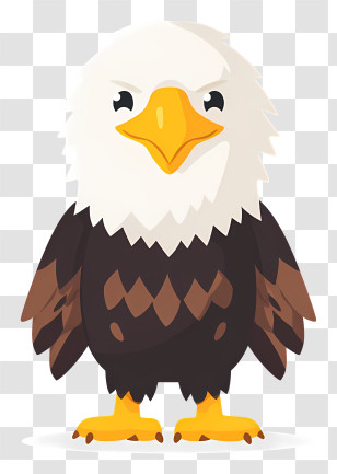 Kawaii Bald Eagle - Cartoon Eagle Transparent PNG