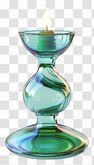 Glass Candlestick Holder - Elegant Glass Candle Holder Transparent PNG