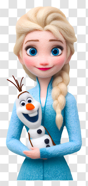 Frozen Elsa Holding Olaf - Ice Princess With A Snowman Transparent PNG