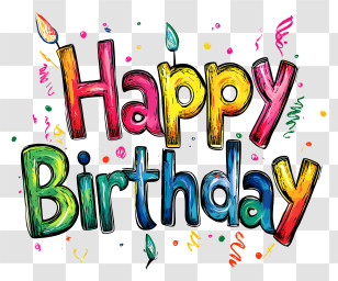 Happy Birthday Text - Happy Birthday Celebration Text Transparent PNG