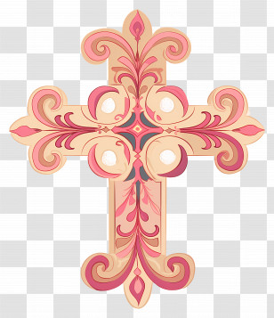 Christian Cross - Ornate Decorative Cross Design Transparent PNG