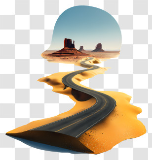 Desert Road - Winding Road Through Desert Transparent PNG