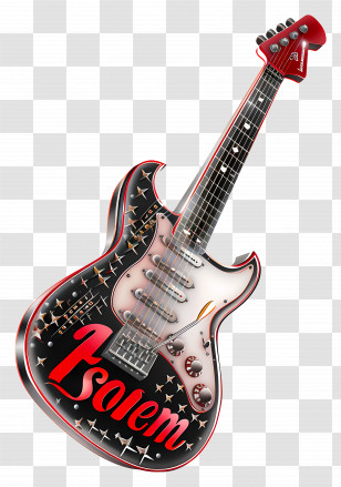 Rock N Roll - Stylish Electric Guitar Transparent PNG