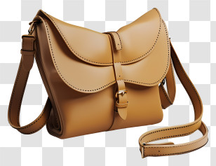 Sling Bag - Brown Leather Handbag With Strap Transparent PNG