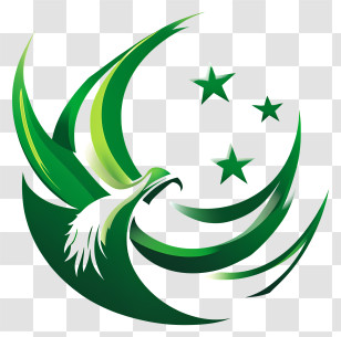 Pakistan Day - Green Emblem With Stars And Crescent Transparent PNG