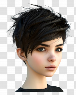 Very Short Pixie Haircuts - Modern Woman With Short Hairstyle Transparent PNG