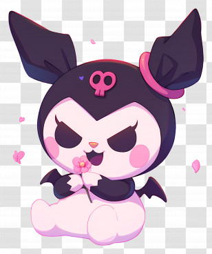 Kuromi Sanrio - Cute Cartoon Character In Chibi Style Transparent PNG