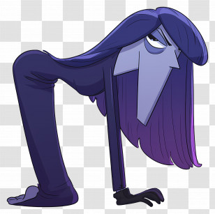 Cartoon Woman - Animated Character With Long Hair Transparent PNG