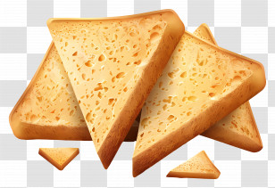 Toasted Bread - Crispy Toasted Bread Slices Transparent PNG