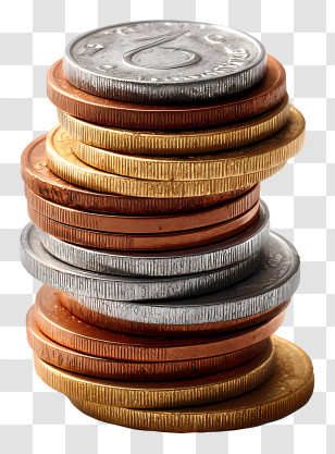 Stack Of Coins - Stack Of Various Coins Transparent PNG