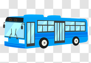 Icon - Blue Cartoon Bus Illustration Transparent PNG