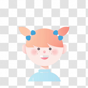 Cartoon Turquoise Pink Nose Animation Transparent PNG