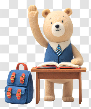 Bear Student - School Bear Teacher At Desk Transparent PNG