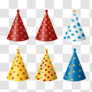 Birthday Hat - Colorful Polka Dot Party Hats Transparent PNG