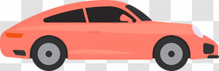 Cartoon Car - Red Car Side View Illustration Transparent PNG