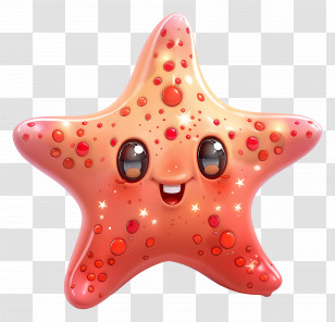 Cute Starfish - Smiling Cartoon Starfish Character Transparent PNG