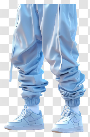 Blue Pants - Blue Joggers And Sneakers Transparent PNG
