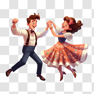 Dance Day - Dancing Couple In Vintage Clothes Transparent PNG