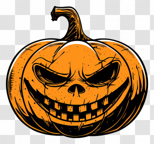 Jack O Lantern - Evil Pumpkin Face For Halloween Party Transparent PNG