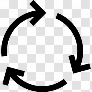Circular Arrow - Circular Recycling Symbol With Black Arrows Transparent PNG