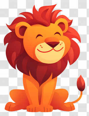 Lion - Smiling Cartoon Lion Illustration Transparent PNG