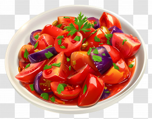 African Food - Delicious Salsa Vegetable Plate Illustration Transparent PNG