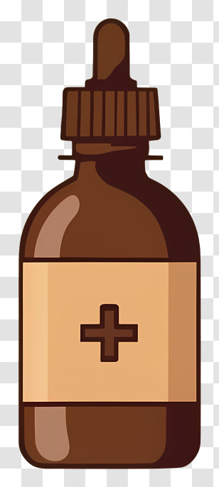 Medicine Bottle - Brown Medicine Bottle With Dropper Transparent PNG