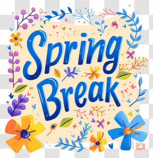 Spring Break Lettering - Spring Break Celebration Transparent PNG