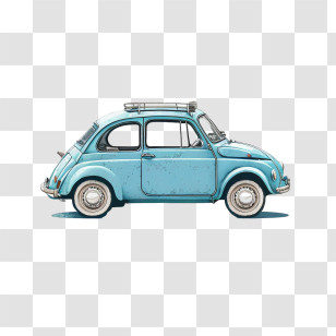 Cute Car
 - Blue Vintage Car With Classic Design Transparent PNG