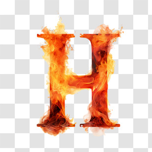 Letter H - Fiery Letter H Transparent PNG