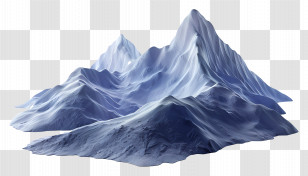 Cartoon Mountain - 3D Snowy Peak Terrain Illustration Transparent PNG
