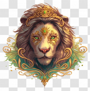 Lion Tattoo - Majestic Decorative Lion Art Transparent PNG