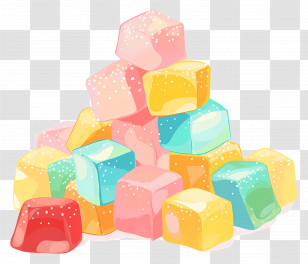Turkish Delight - Pile Of Colorful Gummy Candies Transparent PNG
