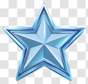 Star Shape - 3D Shiny Blue Star Design Transparent PNG