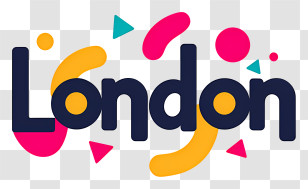 London - Playful London Wordmark Logo Transparent PNG