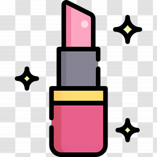 Lipstick - Pink Lipstick Icon With Sparkles Transparent PNG
