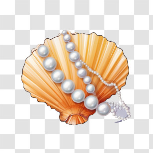 Sea Shell
 - Elegant Pearl Necklace In Golden Seashell Transparent PNG