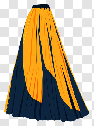 Skirt - Yellow And Navy Maxi Skirt Fashion Illustration Transparent PNG