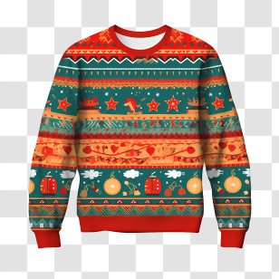 Ugly Sweater Day - Festive Christmas Pattern Sweater Transparent PNG