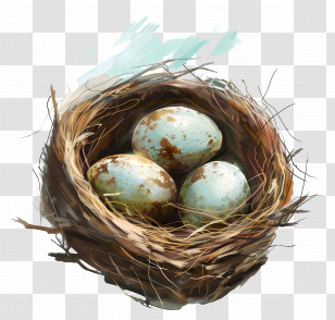 Bird Eggs - Bird Nest With Eggs Transparent PNG